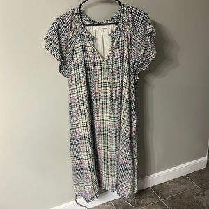 XL Loft Checkered Plaid Dress